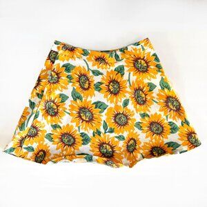 🌻 Sunflower Denim Skirt - Size M 🌻